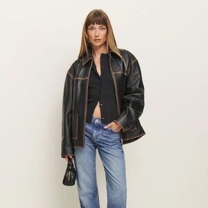 Reformation Raelynn Knit Top Black XS